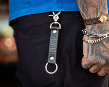 Load image into Gallery viewer, Sancho's Tacos Black Leather Key Chain
