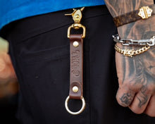 Load image into Gallery viewer, Sancho's Tacos Brown Leather Key Chain