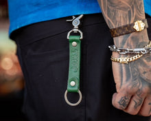 Load image into Gallery viewer, Sancho's Tacos Green Leather Key Chain