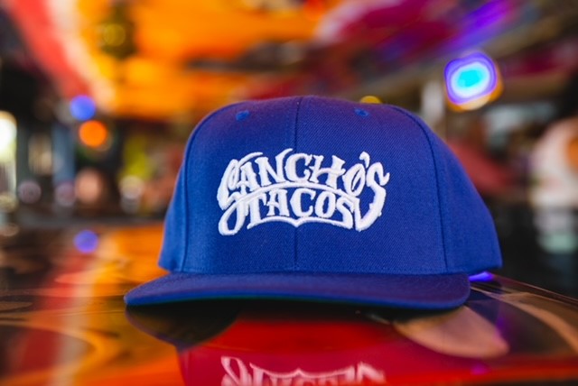 Blue Sancho's Hat with White Stitch