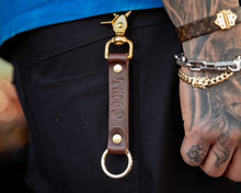 Load image into Gallery viewer, Sancho&#39;s Tacos Brown Leather Key Chain
