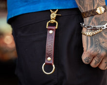 Load image into Gallery viewer, Sancho&#39;s Tacos Red Leather Key Chain
